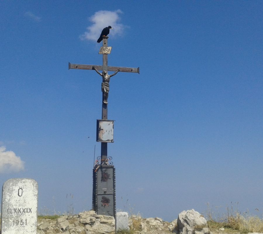 Gipfelkreuz des Sonntagshorns im Sommer