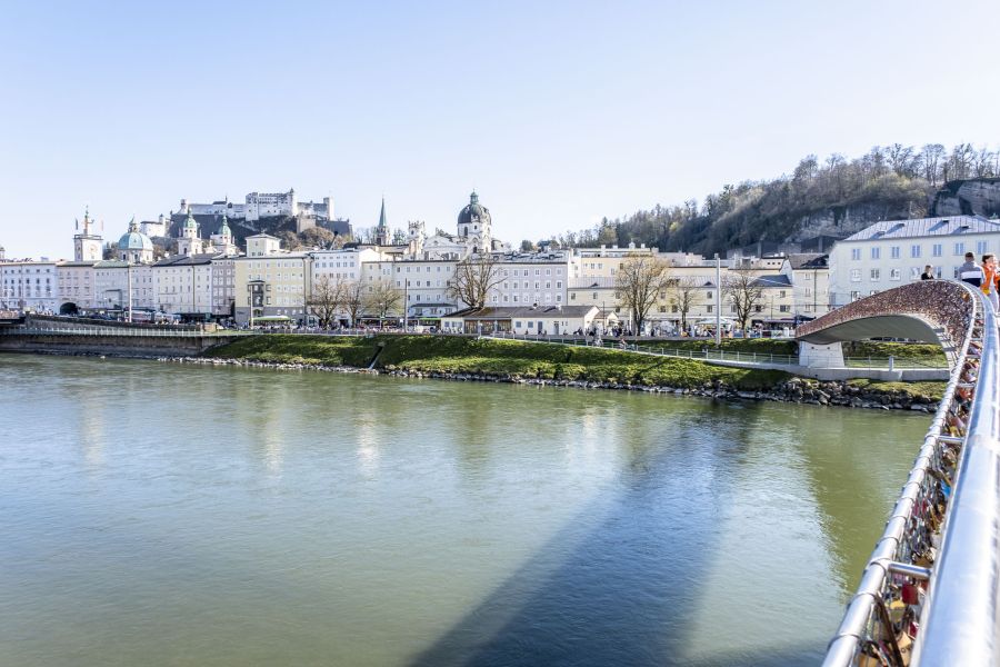 Salzburg mit Salzach, Altstadt und Festung